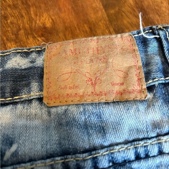 AMETHYST DISTRESSED/AIC WASH DENIM SKIRT SIZE 20 - Picture 4 of 8